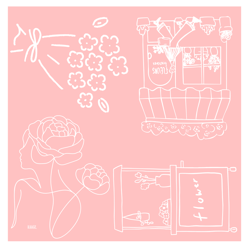 Light Pink Little Flower Shop Scarf