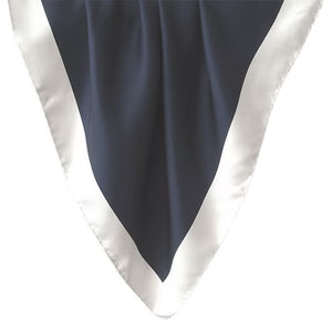 Border Scarf, Navy Slate Natural White