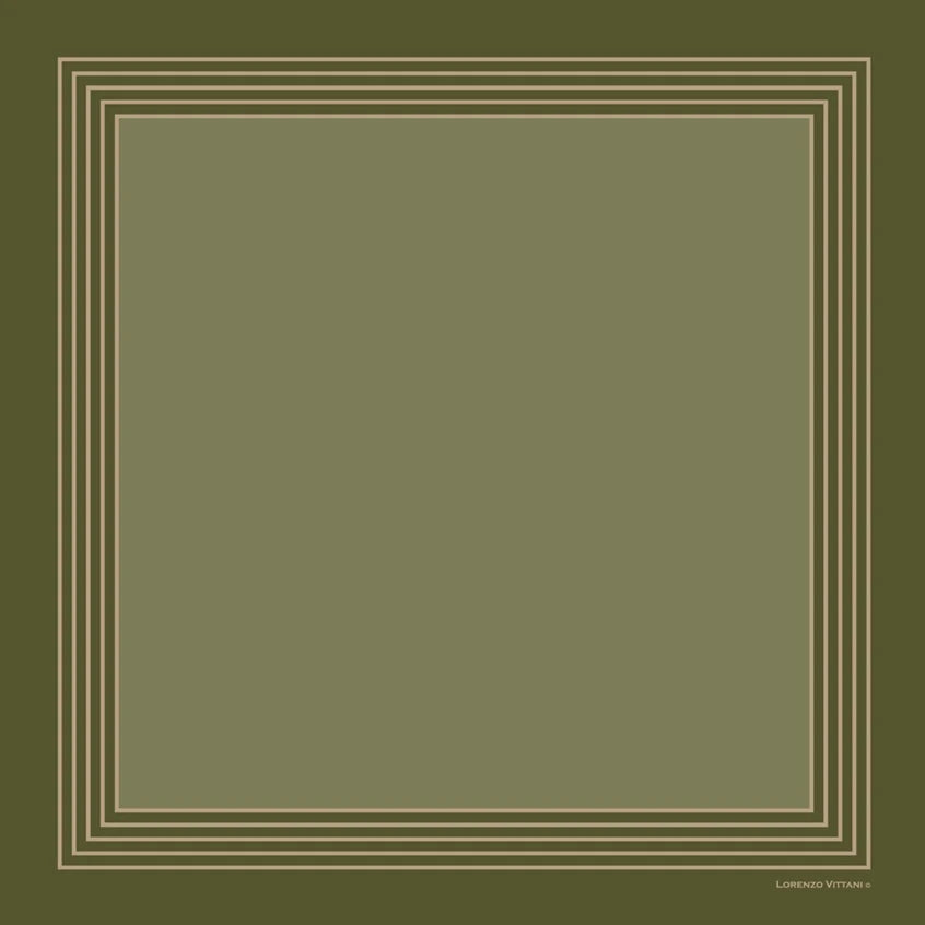 Multi Line Border, Olive/Beige