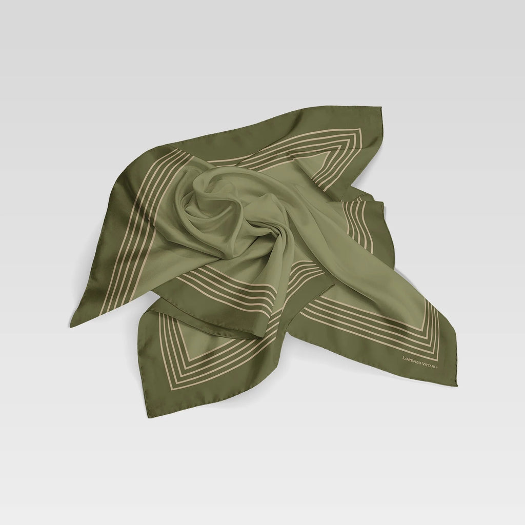 Multi Line Border, Olive/Beige