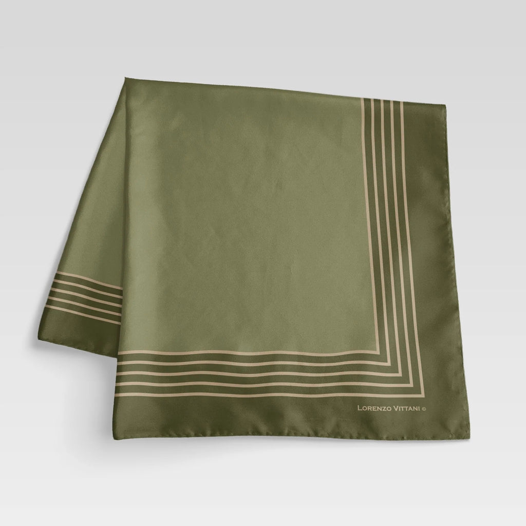 Multi Line Border, Olive/Beige