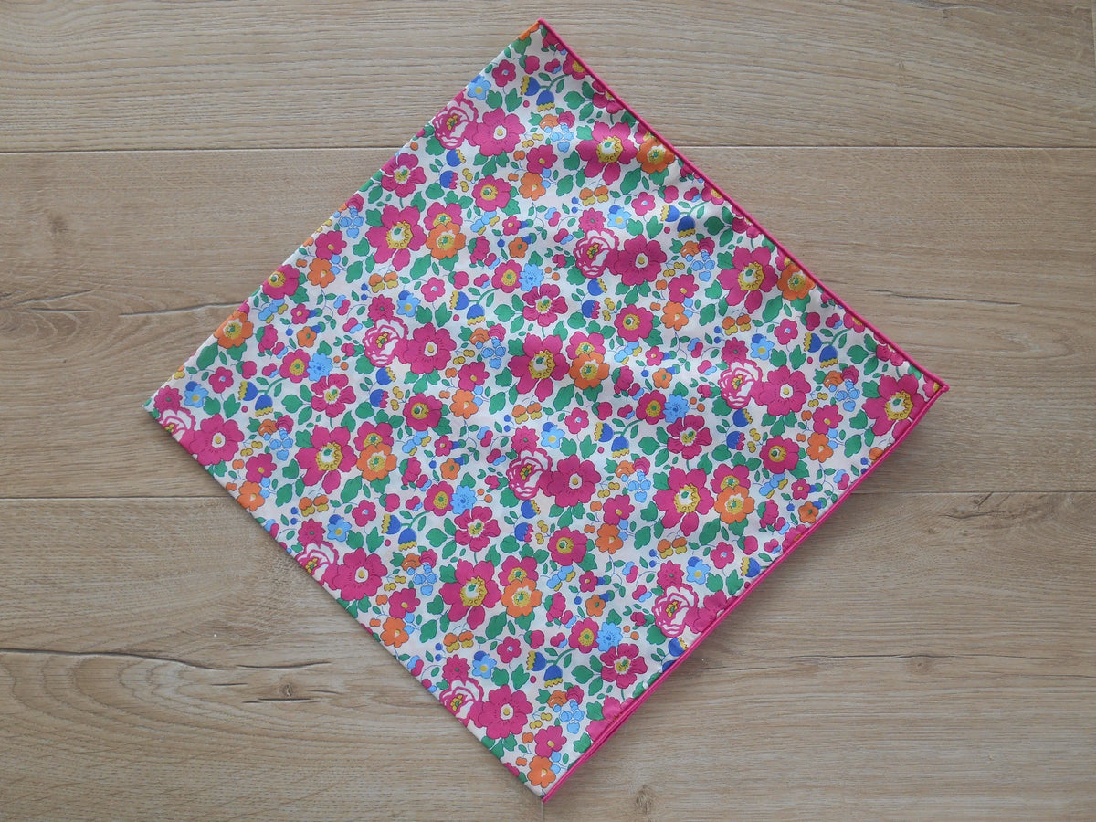 Liberty Patterned Headscarf - Betsy Deep Pink