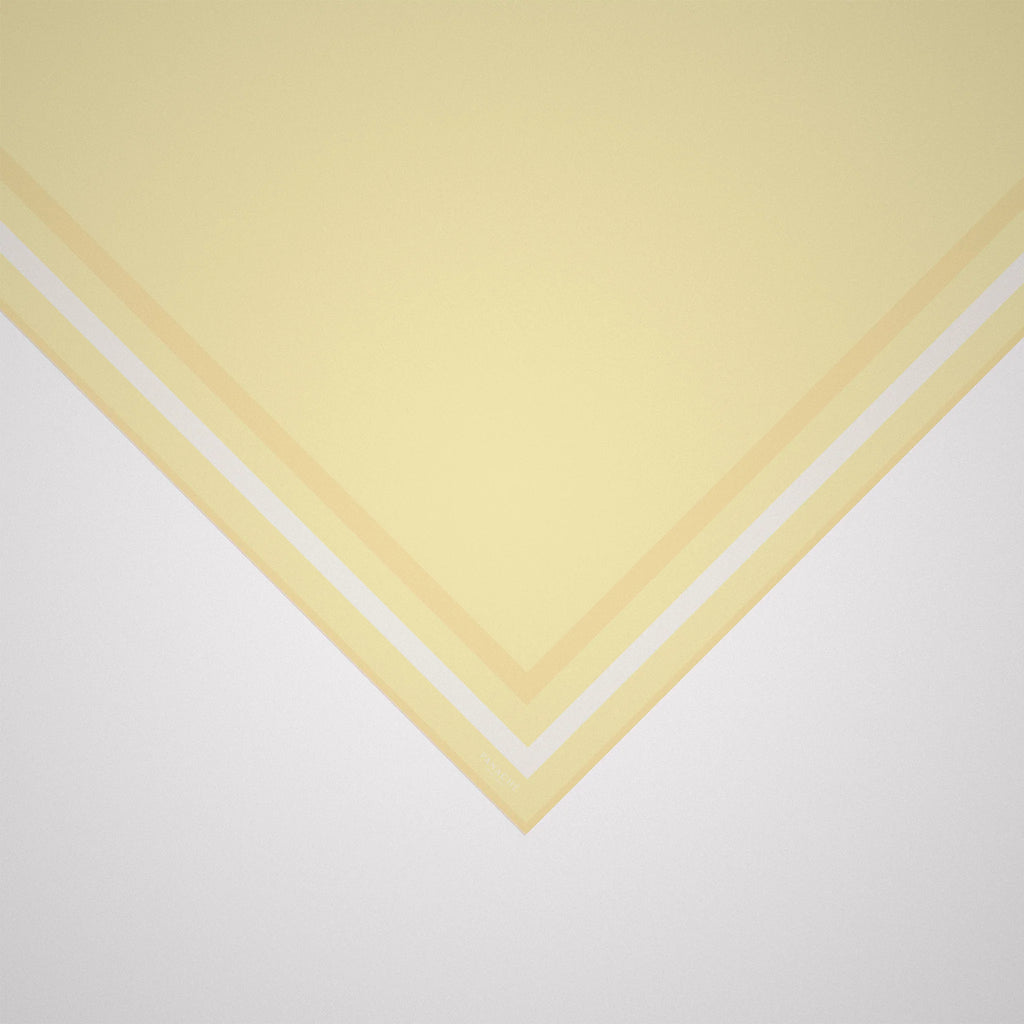 Classic Border Scarf - Lemon Yellow + Cream