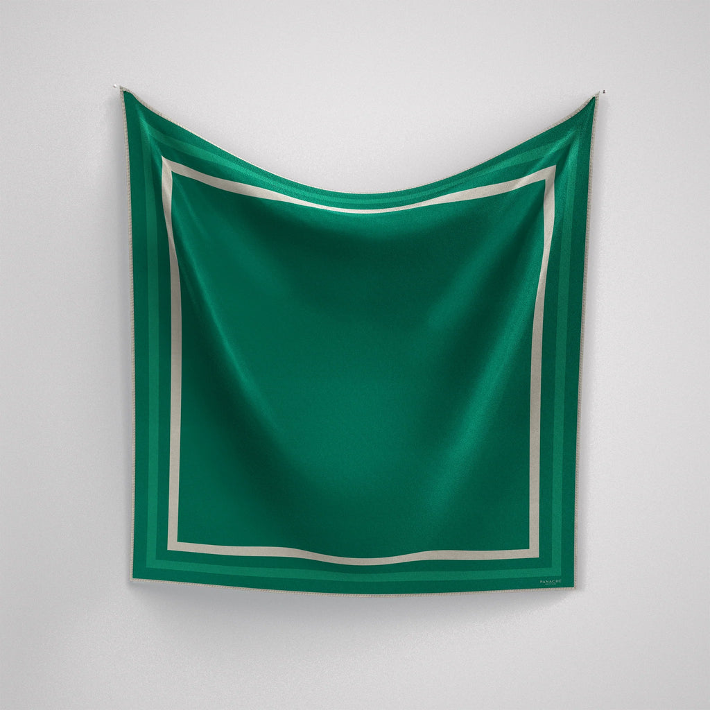 Classic Border Scarf - Emerald