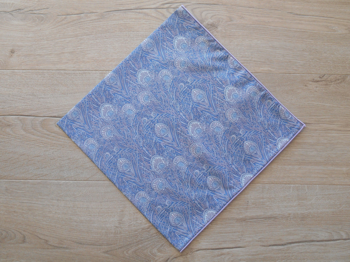 Liberty Patterned Headscarf - Queen Hera Mauve/Blue
