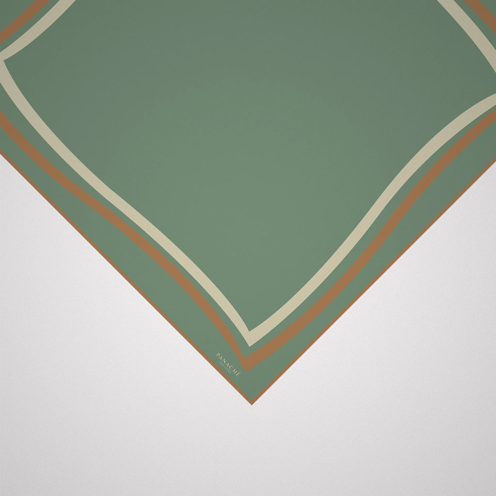Classique Soft Green with Tan and Cream Borders