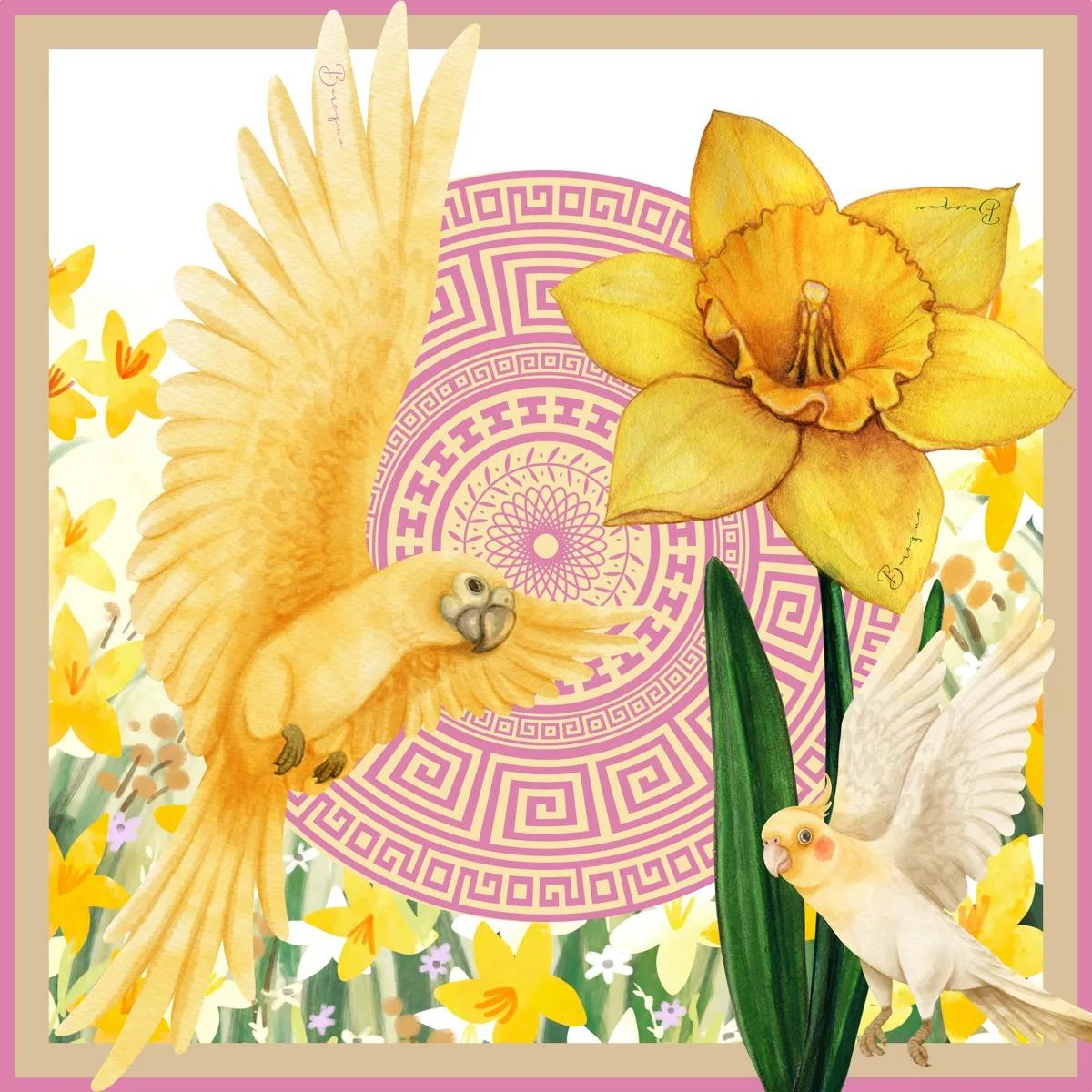 Cockatiels & Daffodils