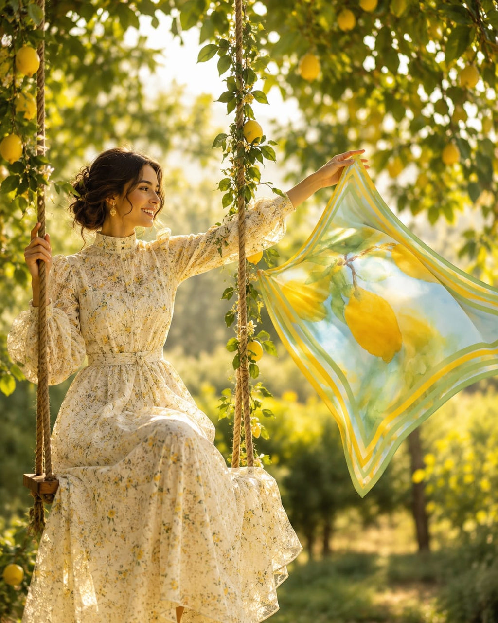 Limoncello Breeze Silk Scarf