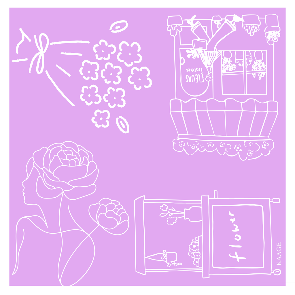 Lilac Little Flower Shop Scarf