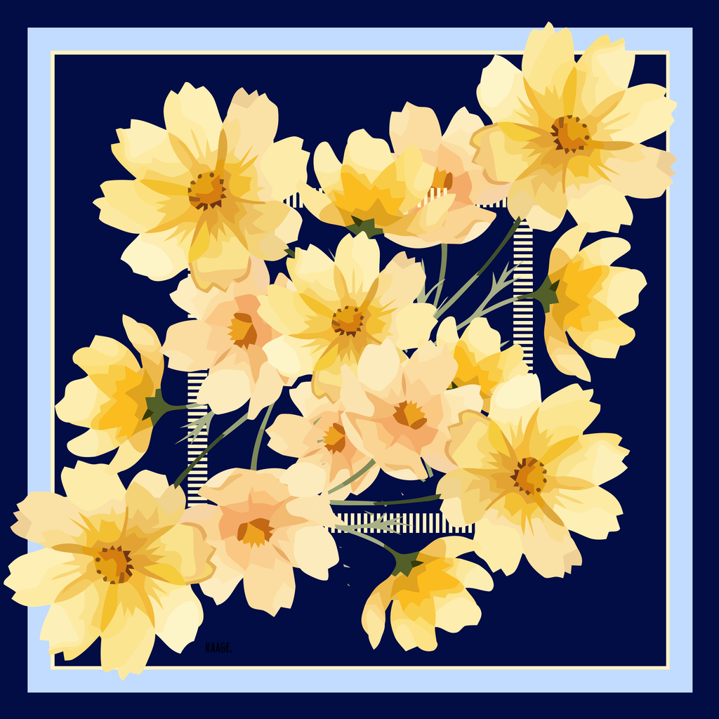 Navy & Golden Sunlit Florals