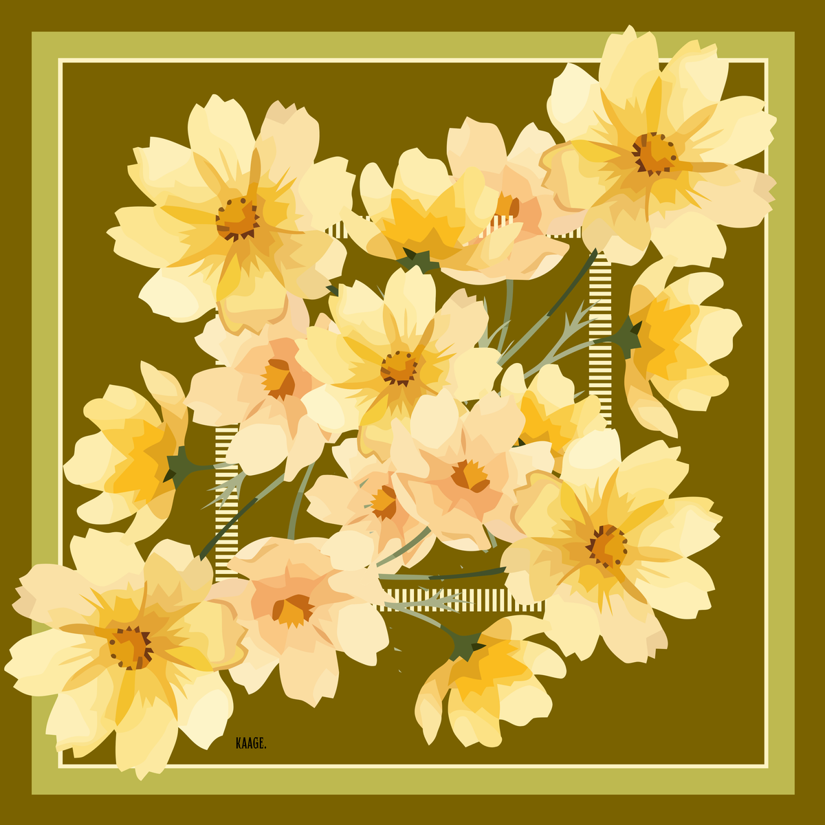 Golden Olive Sunlit Florals